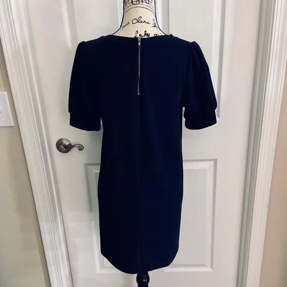 Loft Puff Sleeve Sweatshirt Dress Navy 